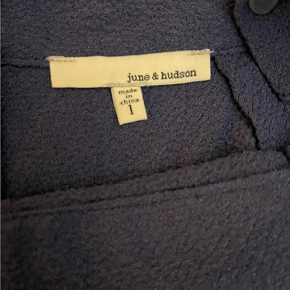 June & Hudson Ruffle Front Jumpsuit, Navy, Large, NWT​ - Picture 7 of 9